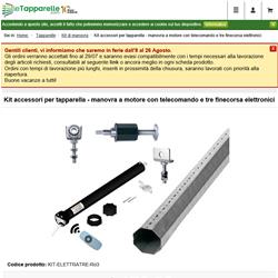 Kit accessori per tapparella - manovra a motore con telecomando e tre finecorsa elettronici