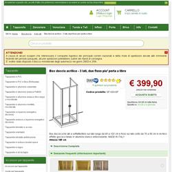 Box doccia acrilico - 3 lati, due fisso piu' porta a libro