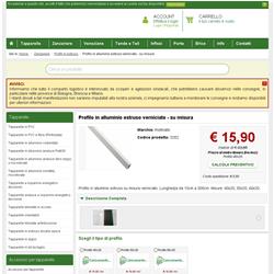 Profilo in alluminio estruso verniciato - su misura