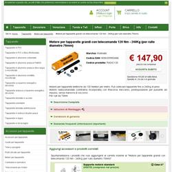 Motore per tapparelle grandi con telecomando 120 Nm - 240Kg (per rullo diametro 70mm)