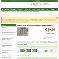 Box doccia Giove - semicircolare, 2 lati, apertura centrale (doppia anta)