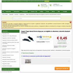 Coppia Tappi laterali ferma doga per avvolgibile in alluminio a densità standard 14x55mm