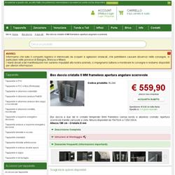 Box doccia cristallo 8 MM frameless apertura angolare scorrevole