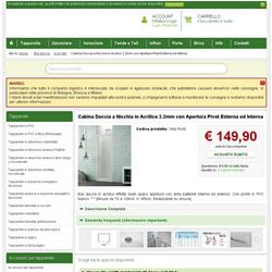 Cabina Doccia a Nicchia in Acrilico 2.2mm con Apertura Pivot Esterna ed Interna