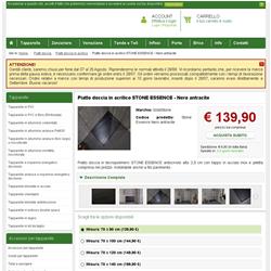 Piatto doccia in acrilico STONE ESSENCE - Nero antracite