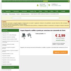 Coppia Supporti a soffitto e parete per veneziana con cassonetto da 25mm