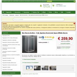 Box Doccia Acrilico - 3 lati, Apertura Scorrevole Opaco Effetto Goccia